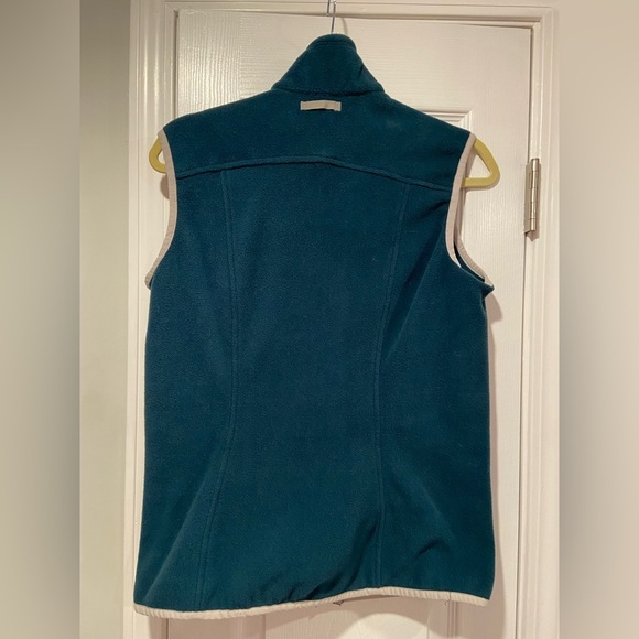 Eddie Bauer Women’s Full Zip Mock Neck Teal Fleece Vest Zip Pockets Size S - Picture 7 of 10